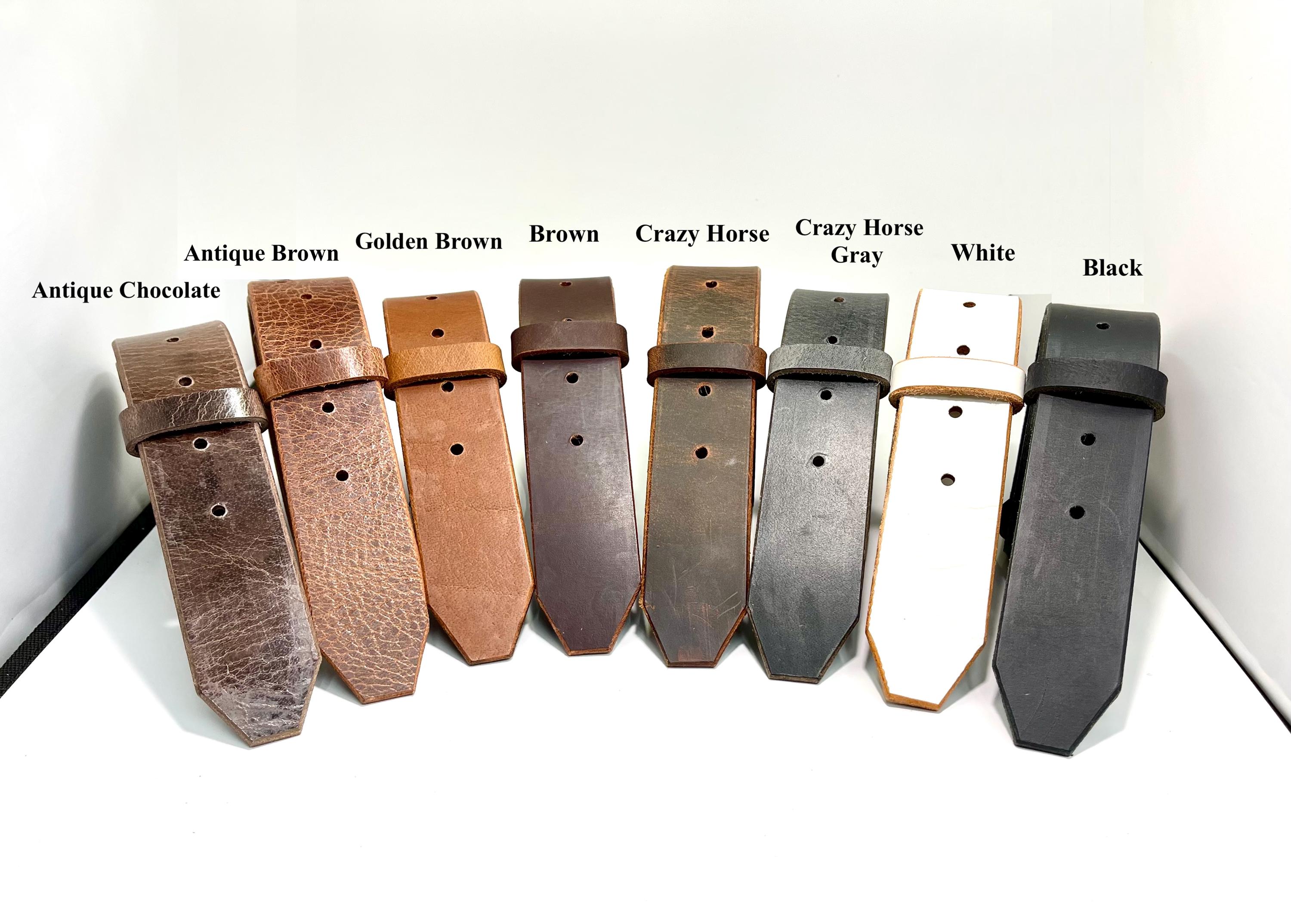 Western Leather Bison Belt With Engraved Buckle – Genuine Leather, Adjustable Fit