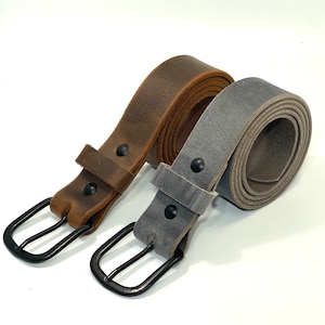 Luxury Leather Belt for Men and Women | Heavy duty leather belt | High Quality Genuine Belt, Gray and Brown Leather Belt