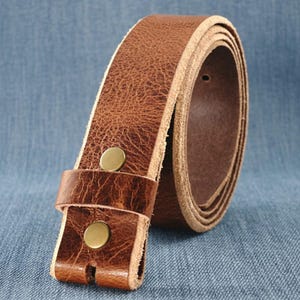 Vintage Buffalo Leather Belt 1.5" – Multiple Colors – Western Style – USA Made Antique Brown