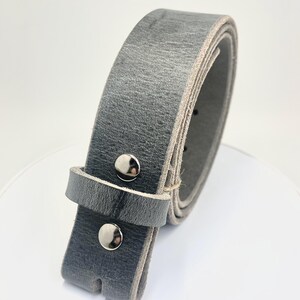 Vintage Buffalo Leather Belt 1.5" – Multiple Colors – Western Style – USA Made Crazy Horse Gray