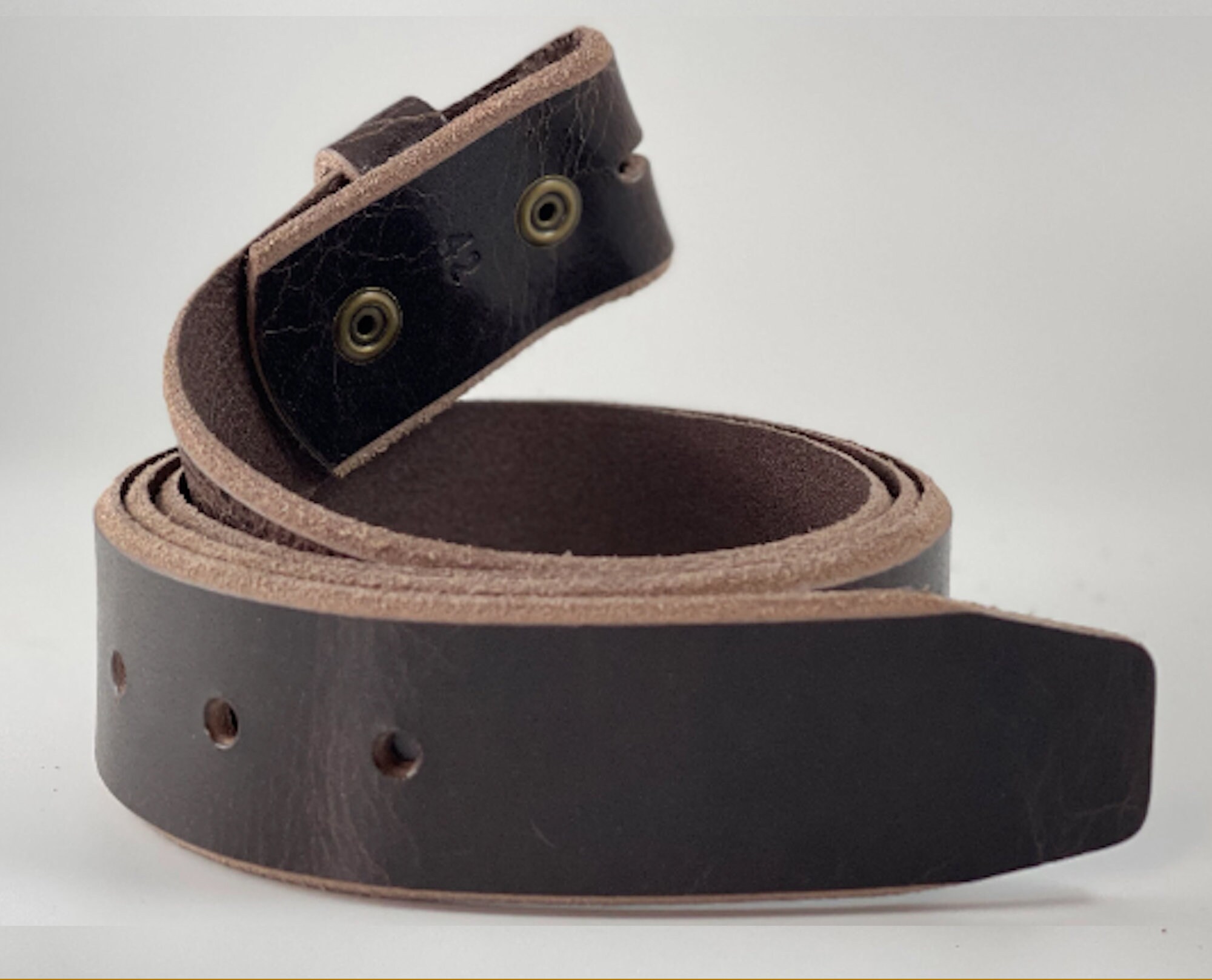Leather Belt Without Buckle Belt for Your Buckle Brown Leather No