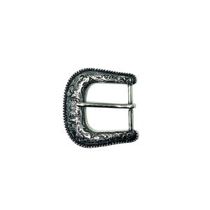 Western belt buckle Antique silver finish Floral engrave Fits belts up to 1 1/2" (38 mm) Heavy solid