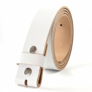 Vintage Buffalo Leather Belt 1.5" – Multiple Colors – Western Style – USA Made White
