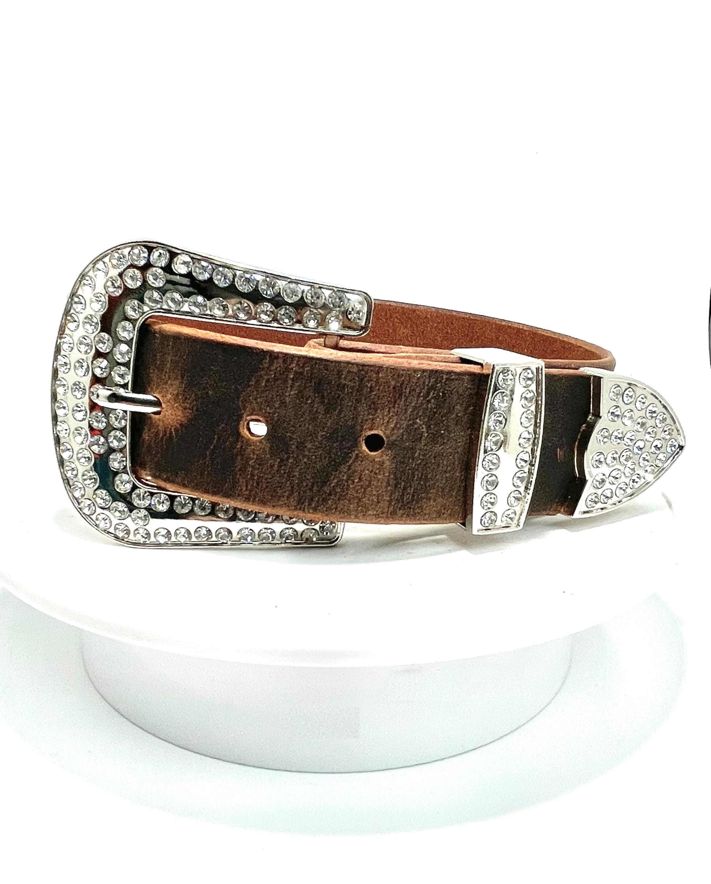 Brown Rhinestone Cowboy Belt - Etsy