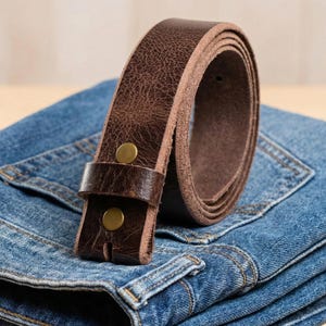 Vintage Buffalo Leather Belt 1.5" – Multiple Colors – Western Style – USA Made Antique Chocolate