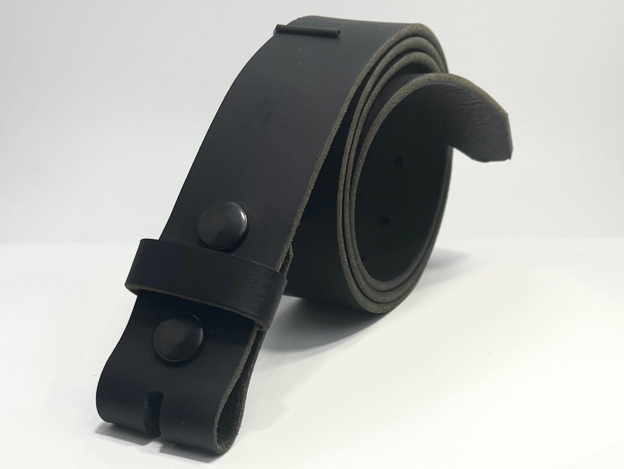 Vintage Look Belt Without Buckle Buffalo Leather 1 1238mm Premium Western Belt Strap Brown