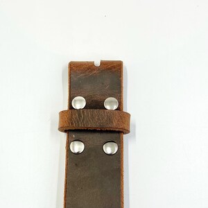 Handmade Water Buffalo Leather Belt | Gunmetal Buckle, Made in USA image 3