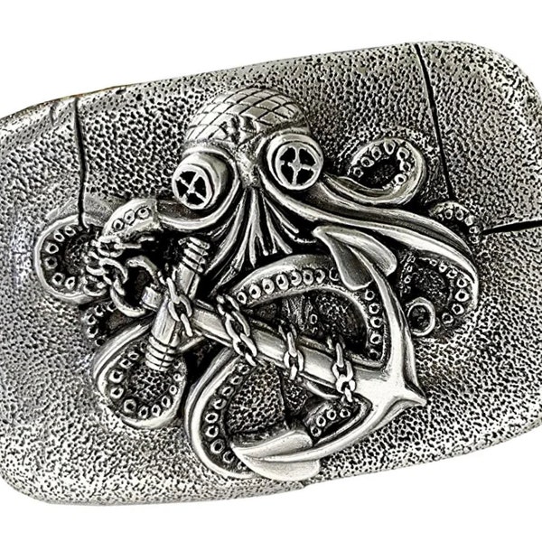 Pirate Octopus Belt Buckle | kraken belt buckle | Unique steampunk belt buckle with Octopus | cool belt buckle | High-Quality belt buckle