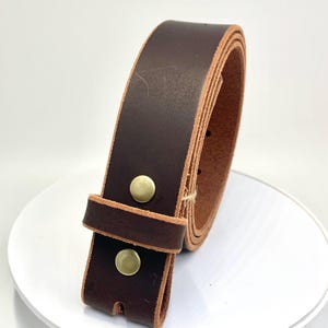 Vintage Buffalo Leather Belt 1.5" – Multiple Colors – Western Style – USA Made Brown