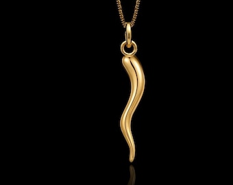 MINI Italian Horn Pendant (29.5 mm) - Cornicello Necklace, Symbol Of Protection And Luck | Made In USA