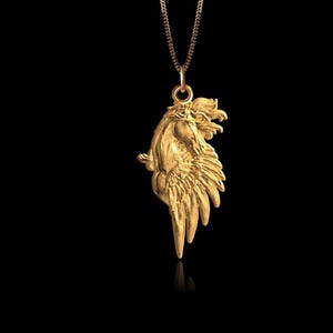 Gold Pegasus Wing Pendant - Solid Gold Pegasus Necklace, Mythical Horse Jewelry, Symbol Of Freedom – Made In USA