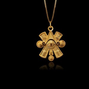 MINI Nahui Ollin Pendant (22.5 mm) - Aztec Jewelry, Symbol Of Cosmic Balance | Made In USA