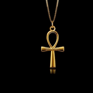 MINI Ankh Pendant 6 (28 mm) - Solid Gold Ankh Necklace, Egyptian Jewelry, Symbol Of Eternal Life And Protection – Made In USA