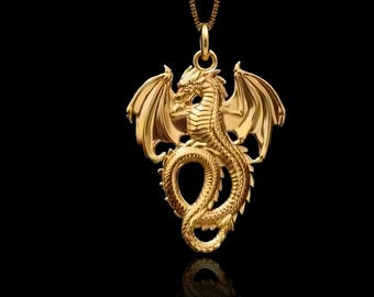 Gold Dragon Pendant - Symbol Of Power And Protection | Made In USA