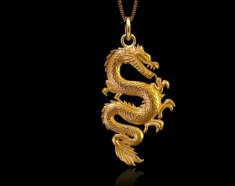 Gold Dragon Pendant | Made in USA