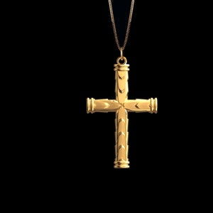 Gold Erna Cross Pendant - Solid Gold Cross Necklace, Christian Religious Jewelry – Made In USA