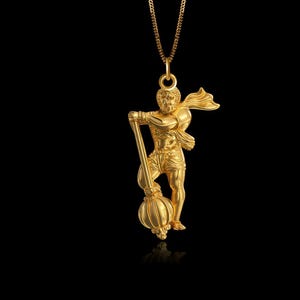Gold Hanuman Pendant 4 - Solid Gold Hanuman Necklace, Hindu Jewelry, Symbol Of Devotion And Strength – Made In USA
