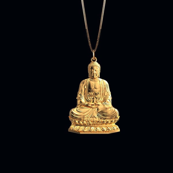 Gold Buddha Pendant Etsy