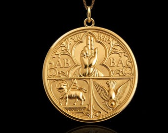 Gold Holy Trinity Pendant - Solid Gold Holy Trinity Necklace, Catholic Jewelry | Made In USA