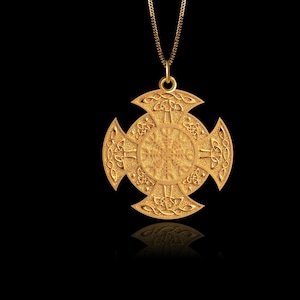 Gold Celtic Cross Pendant - Solid Gold Celtic Cross Necklace, Spiritual Jewelry, Symbol Of Faith And Heritage – Made In USA