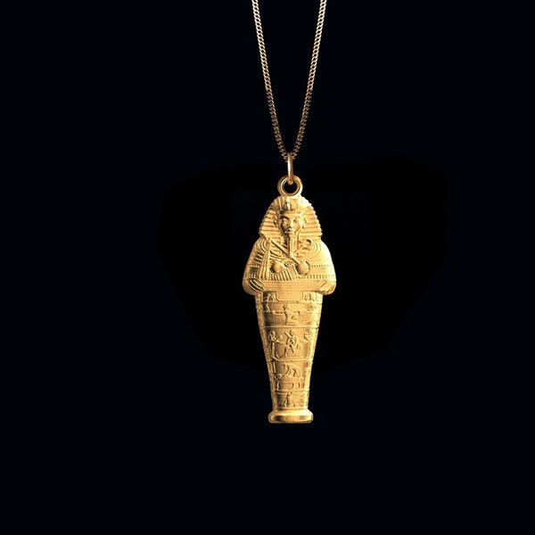 Solid gold pharaoh pendant clearance