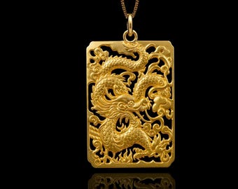 Gold Dragon Pendant - Symbol Of Power And Protection | Made In USA