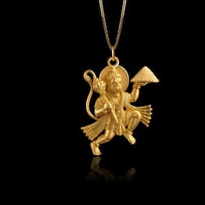 Gold Hanuman Pendant - Solid Gold Hanuman Necklace, Hindu Jewelry, Symbol Of Devotion And Strength – Made In USA