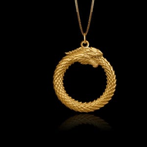 Gold Ouroboros Pendant - Solid Gold Snake Necklace, Ouroboros Jewelry, Symbol Of Eternity And Renewal – Made In USA