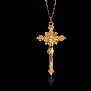 Gold Benedict Cross Pendant - Solid Gold St Benedict Cross Necklace, Saint Benedict – Made In USA