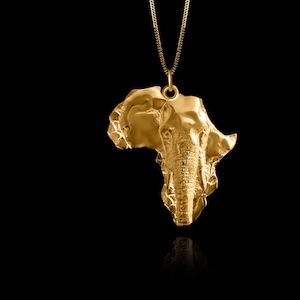 Gold Africa Pendant 2 - Solid Gold Africa Necklace, Continent Jewelry, Symbol Of Heritage And Pride – Made In USA