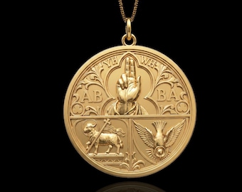 Gold Holy Trinity Pendant - Solid Gold Holy Trinity Necklace, Catholic Jewelry | Made In USA