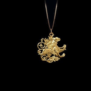 MINI Griffin Pendant (23 mm) - Solid Gold Griffin Necklace, Mythical Creature Jewelry, Symbol Of Courage – Made In USA