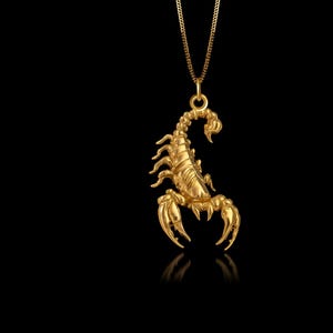 Gold Scorpio Pendant 2 - Solid Gold Scorpio Necklace, Zodiac Jewelry, Symbol Of Power – Made In USA