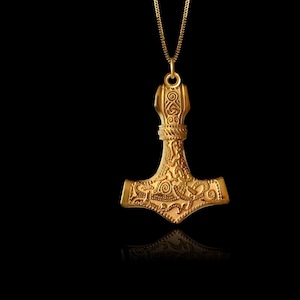 Gold Mjolnir Pendant 2 - Made in USA