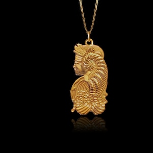 Gold Lady Fortuna Pendant - Solid Gold Fortuna Necklace, Roman Goddess Jewelry, Symbol Of Luck And Prosperity – Made In USA