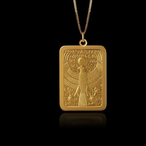 Gold Horus Pendant - Solid Gold Horus Necklace, Egyptian Jewelry, Symbol Of Protection And Power – Made In USA