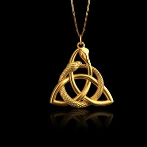 Gold Celtic Knot Triquetra Pendant - Made in USA