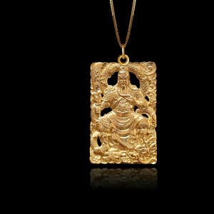 Gold Guan Yu Pendant 2 - Solid Gold Guan Yu Necklace, Chinese Warrior Jewelry, Symbol Of Loyalty And Valor – Made In USA