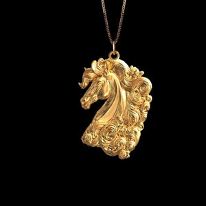Gold Horse Head Pendant - Solid Gold Horse Necklace, Equestrian Jewelry, Symbol Of Strength And Loyalty – Made In USA