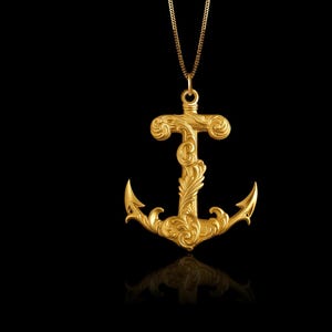 Gold Anchor Pendant - Solid Gold Anchor Necklace, Nautical Jewelry, Symbol Of Stability And Hope – Made In USA