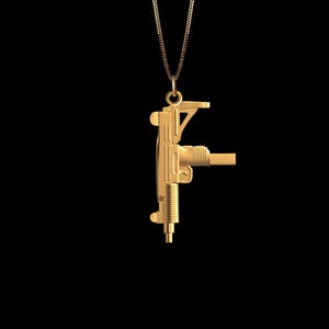 Gold Uzi Pendant - Made in USA