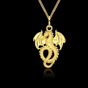 Dragon Necklace 18k Gold Plated Men Dragon Necklace Gold - Etsy