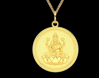 Gold Laxmi Pendant - Etsy