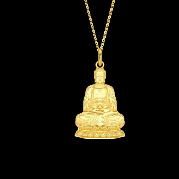 Gold Buddha Pendant Etsy