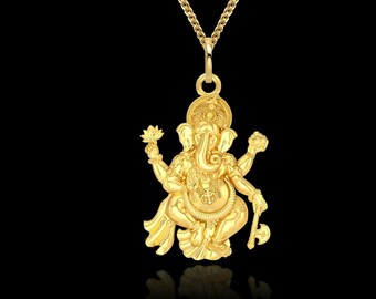 Gold Ganesh Pendant - Etsy