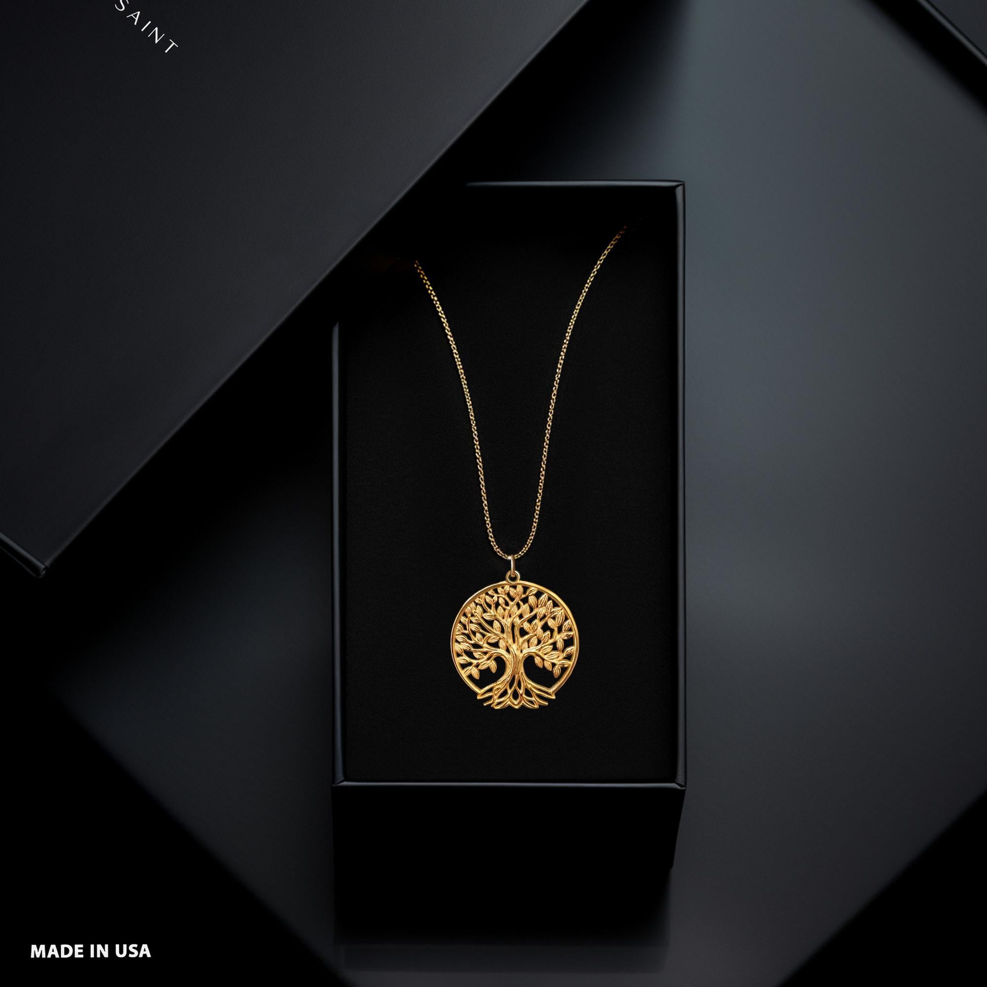 Gold Tree of Life Pendant 5 - Solid Gold Tree of Life