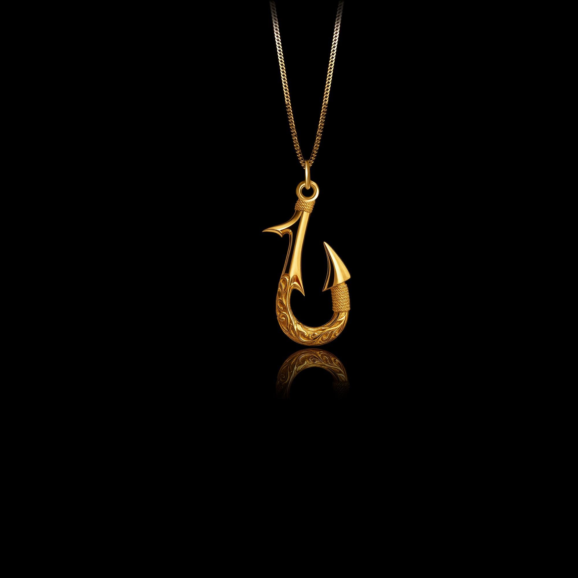 MINI Hook Pendant (27 mm) - Solid Gold Hook Necklace, Nautical Jewelry, Symbol Of Strength And Prosperity – Made In USA