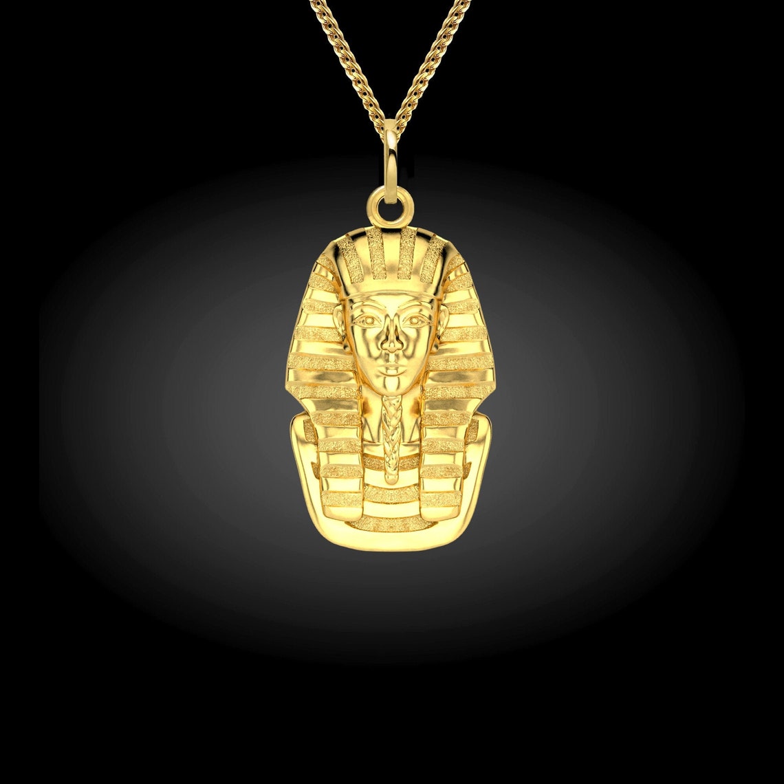 Gold Pharaoh Pendant 18K Solid Gold Pharaoh Necklace Etsy