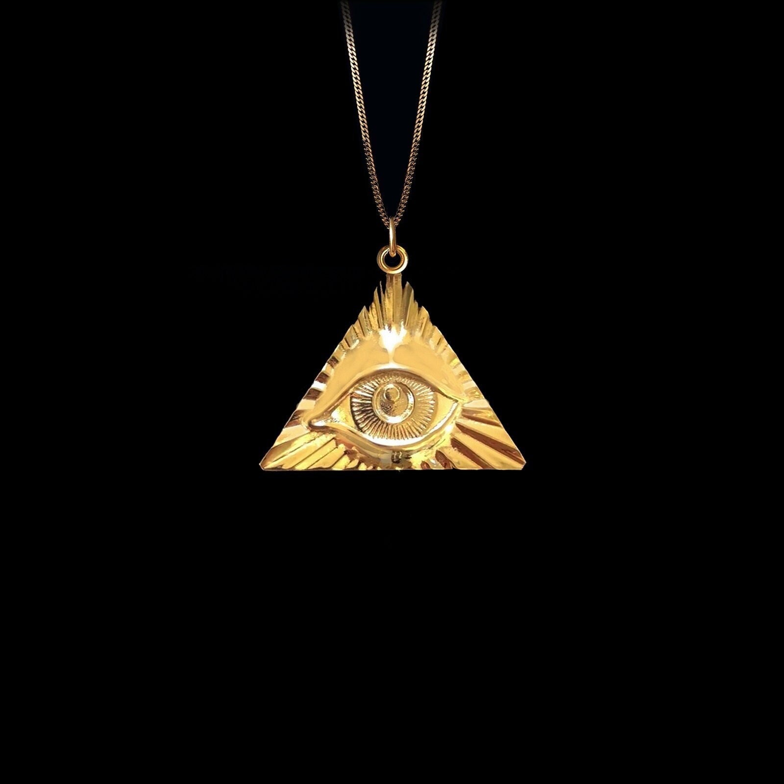 Illuminati gold cheap pendant