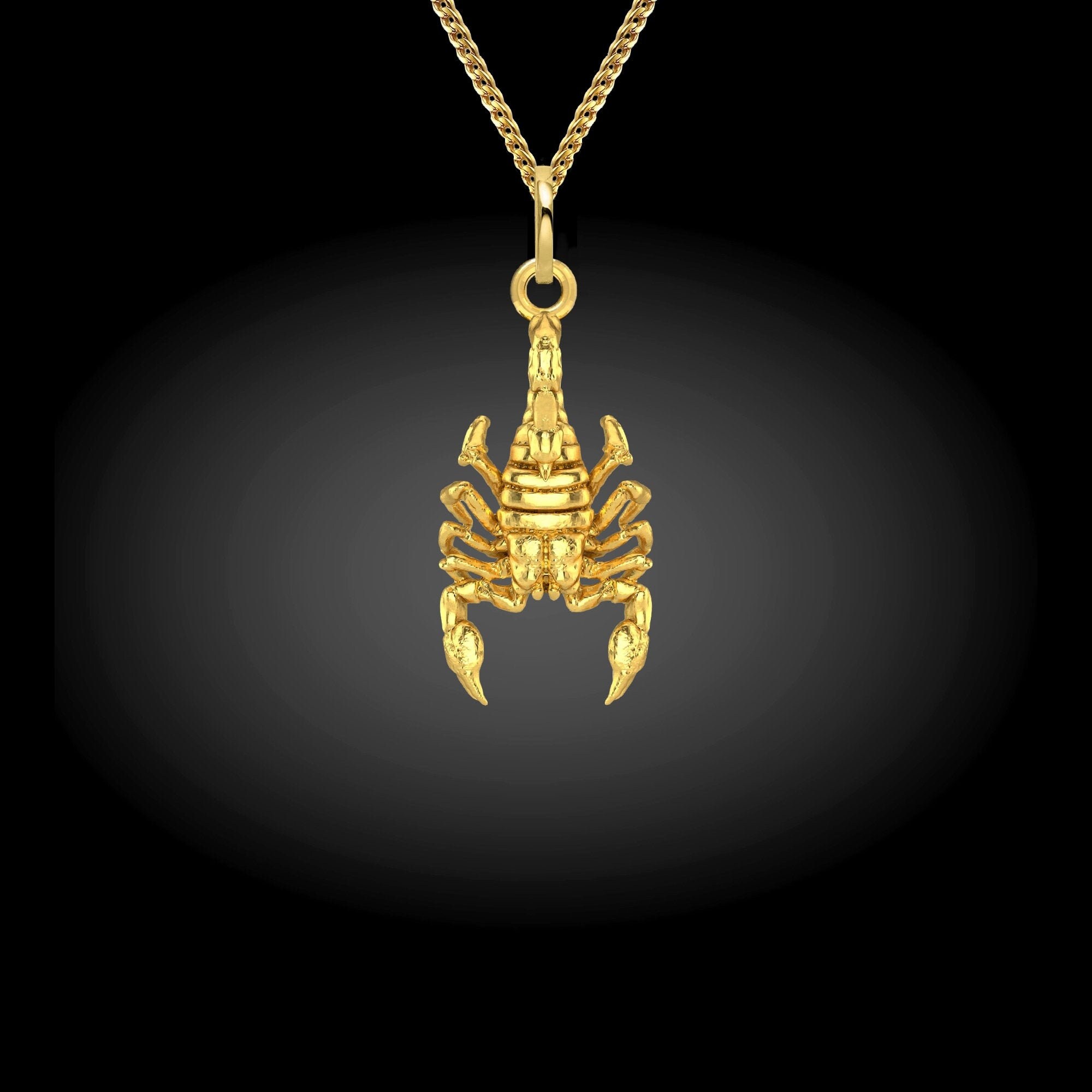 MINI Scorpio Pendant 18K Gold Scorpio Necklace Men